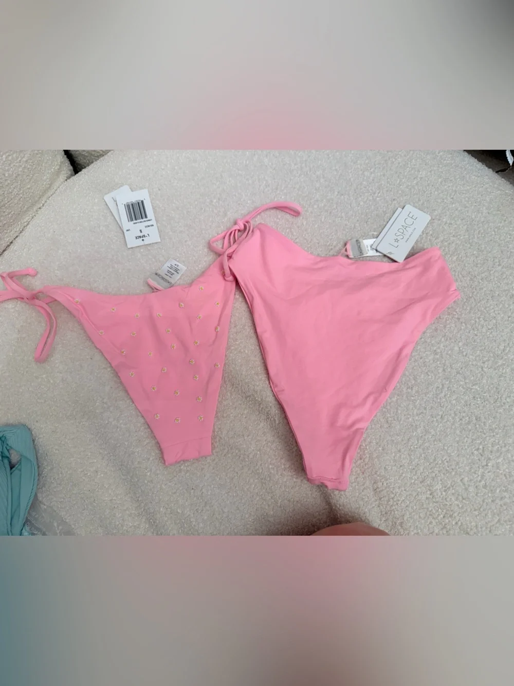 l*space Pink Daisy Triangle Bikini Set